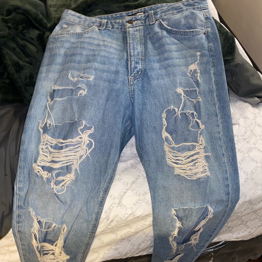 Demin mom rip jeans